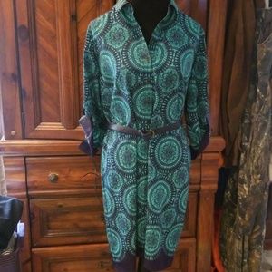 Blue and green mandala print The Limited dress